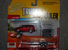 Macheta Johnny Lightning Chevrolet HHR car trailer 1:64 foto