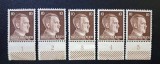 Germania (Deutsches Reich) 1941/1944 - "Hitler" (10 Pfennig) Margine Inferioară cu Numere de Poziție și C&acirc;mp Hașurat MNH - Cod: -TG1