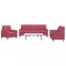 Gossi set canapea cu perne, 3 piese, rosu vin, catifea