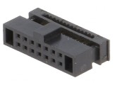 Mufă IDC Mamă 14 PIN pentru Cablu-Bandă 0,635mm Gold Flash, CONNFLY