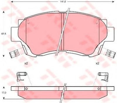 Set placute frana,frana disc LEXUS ES (VCV10_, F1, VZV21_, F2) (1989 - 1997) TRW GDB1142 foto