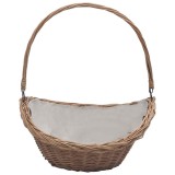 Cos pentru lemne de foc cu maner, maro, 61,5x46,5x52 cm salcie