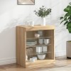 VidaXL Servantă cu lumini LED, stejar sonoma, 60,5x37x67 cm