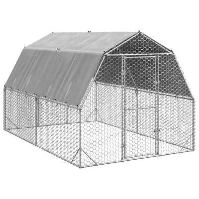 Pui de găină cu acoperiș 2,5x4x2,25 m oțel galvanizat foto