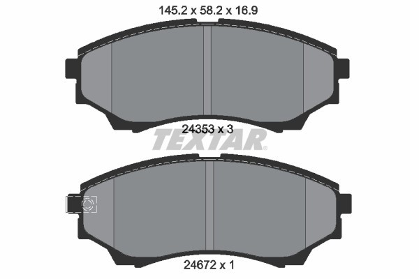 TEXTAR 2435301 set placute frana,frana disc