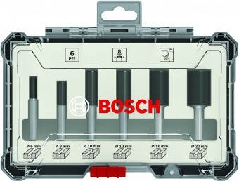 Bosch Set 6 freze HM tija 8mm - 3165140957977 foto