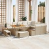 VidaXL Set de canapele pentru grădină cu pernă 12 pcs Bej Rattan poli 3362946