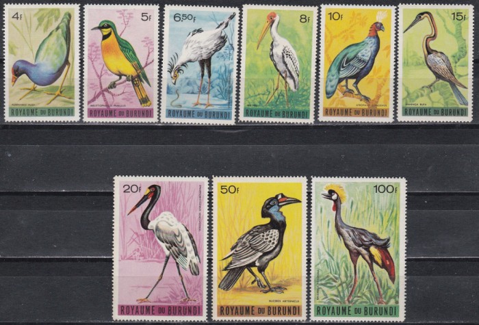 Burundi 1965 - Păsări, 2 Serii, MNH