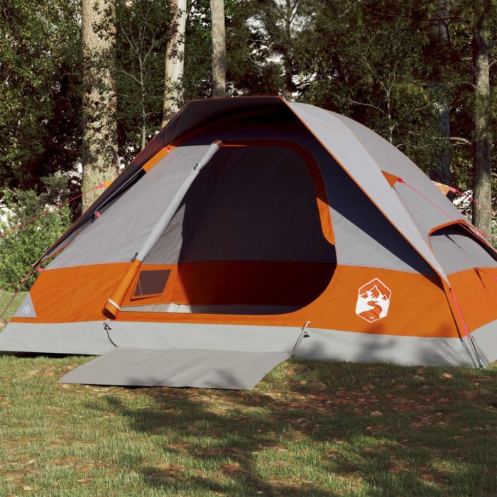 Gossi cort de camping pentru 4 persoane, gri/portocaliu, impermeabil