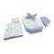 Set 5 piese Baby Nest din Bumbac, model gri curcubeu unisex