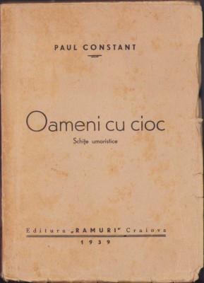 HST C362 Oameni cu cioc Schițe umoristice 1939 Paul Constant dedicație autor foto