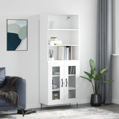 vidaXL Dulap &amp;icirc;nalt, alb, 69,5x34x180 cm, lemn compozit 3189309 foto