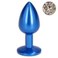 Dildo metalic Rosy S Blue with White Diamond