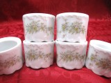 SET SUPORTI OUA PORTELAN ROSENTHAL CLASSIC ROSE MODEL CATHERINE STIL MONBIJOU CU DECOR FLORAL ANUL 1975