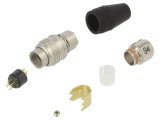 Conector circular HR25 cu 6 pini pe cablu tată drept