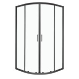 Aruba 80 GL negru cabină de duș curbată fără tavă