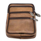 Borseta Barbati Piele Naturala Curea/Umar Maro/Maro Inchis 18x13x3.5cm, Multiplu Compartimente, Premium