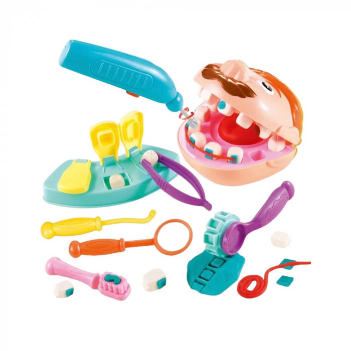 Jucarie dentist, plastelină, instrumente dentare, plastic