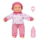 Set papusa bebelus, emite sunete de bebe, 20x10x35 cm, multicolor, 3 piese