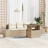 VidaXL Set de canapele pentru grădină 5 pcs Bej, crem 100 x 55 x 73 cm