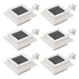 VidaXL Lămpi solare de exterior cu LED, 6 buc, alb, 12 cm, pătrat