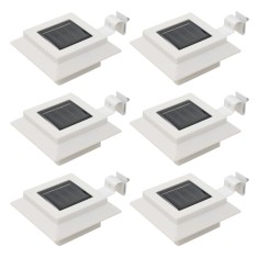 vidaXL Lămpi solare de exterior cu LED, 6 buc, alb, 12 cm, pătrat