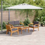 Set Bistro de 4 Piese cu Perne - Lemn Solid de Acacia
