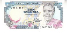 B11 2 - Bancnota foarte veche - Zambia - 10 kwacha - 1989