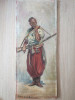 Soldat din Balcani cu arma, tablou vechi, ulei pe panza 20,5x50,5 cm semnat, Portrete, Impresionism