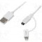 Cablu mufa Apple Lightning, USB A mufa, USB B micro mufa, {{Versiune}}, lungime 1m, alb, LOGILINK - CU0118