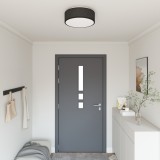 vidaXL Lustră, negru, montaj &icirc;ncastrat, &Oslash; 38 cm, țesătură, E27