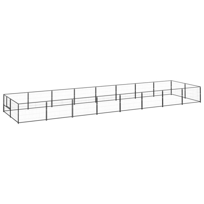 Padoc pentru c&acirc;ini, negru, 16 m&sup2;, oțel
