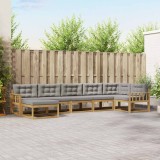 vidaXL Set de canapele de exterior cu pernă 7 pcs Alb și gri deschis 3386755