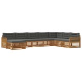 vidaXL Set de canapele de exterior cu pernă 8 pcs Natural și Antracit 3383720