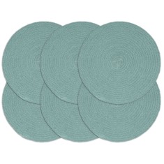 vidaXL Naproane, 6 buc., verde, 38 cm, iută, rotund 133853