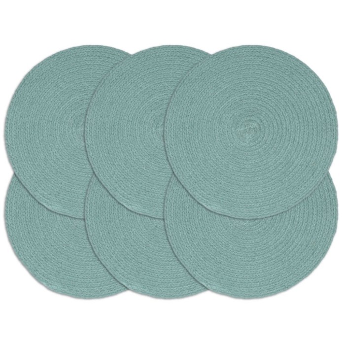 vidaXL Naproane, 6 buc., verde, 38 cm, iută, rotund