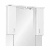 Dulap baie cu oglinda Leziter Bianca Plus 105, alb lucios, MDF, suspendat, 100x105.6x17.5 cm