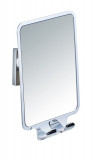 Oglinda cosmetica cu suport autoadeziv, Wenko, Quadro Vacuum-Loc&reg;, 14 x 19.5 x 8 cm, plastic