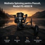 Mulineta Spinning pentru Pescuit, Model FG 4000 N