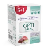Cumpara ieftin Optimeal, Hrana umeda pisici, hairball control, rata, (3+1), 0.34kg
