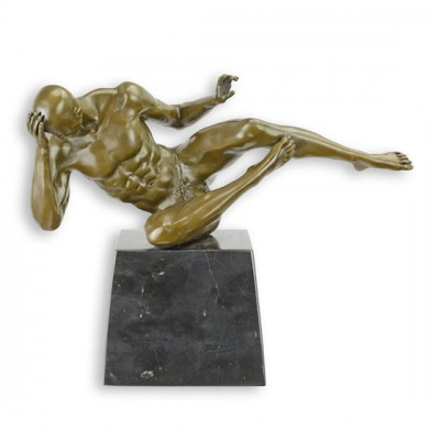 Nud - statueta erotica din bronz pe soclu din marmura BX-38 foto