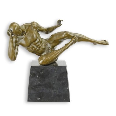 Nud - statueta erotica din bronz pe soclu din marmura BX-38 foto