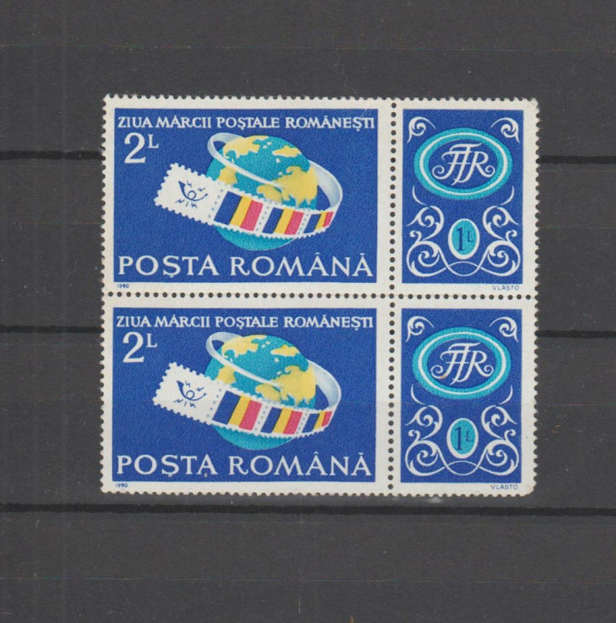 ROMANIA 1990 ZIUA MARCII POSTALE ROMANESTI Serie 1 val. -pereche LP.1245 MNH**