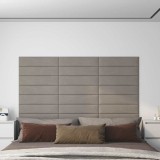 vidaXL Tăblie de Pat pentru Perete 12 pcs Gri deschis Catifea 4008337