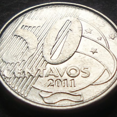 Moneda 50 CENTAVOS - BRAZILIA, anul 2011 * cod 3504