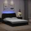 VidaXL Cadru de pat cu LED fără saltea, Hvar, negru, 140x190 cm 3213927