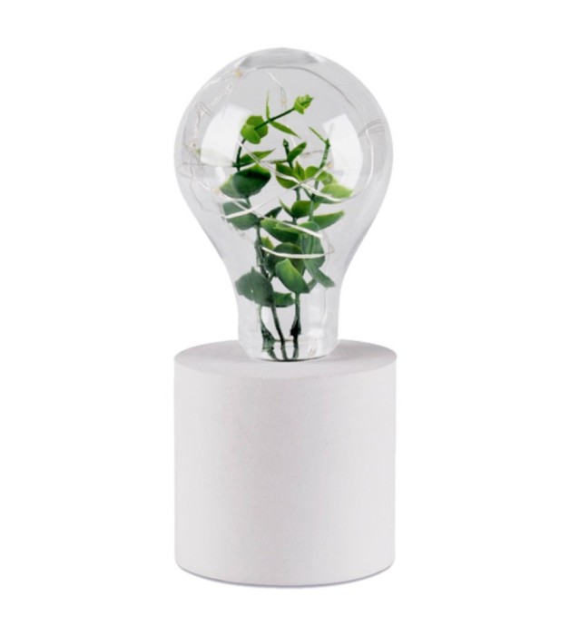 Lampa decorativa in forma de bec cu LEDuri, planta artificiala inclusa 18 cm