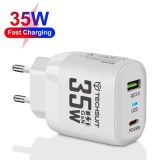 Incarcator Priza GaN, USB, Type-C, 35W - Techsuit (CHPD174) - White