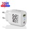 Incarcator Priza GaN, USB, Type-C, 35W - Techsuit (CHPD174) - White