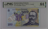 100 lei 2017 gradata PMG 64 Unc